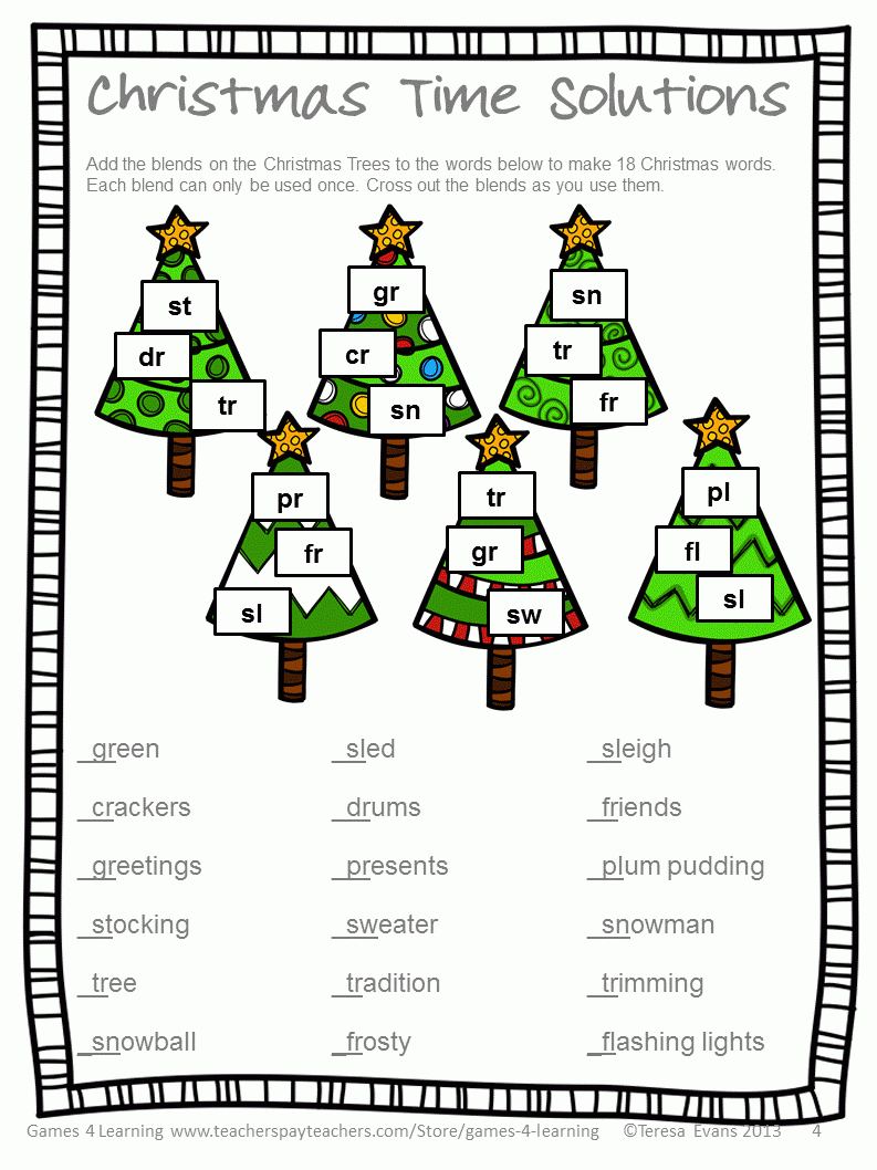 Alternative Games: Christmas Literacy Freebies