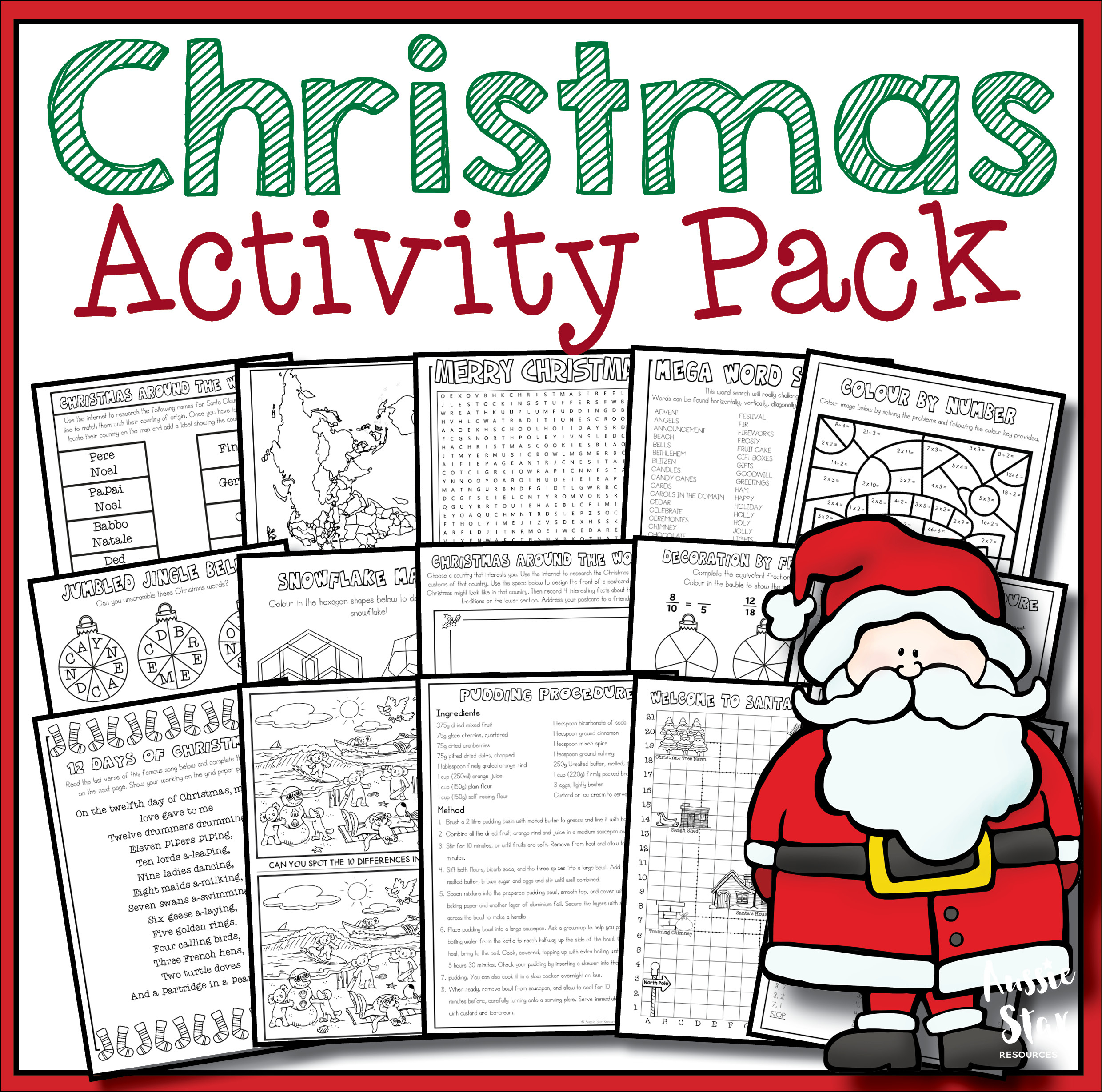 Christmas Activity Pack - 18 Fun Activities For Grades 5-6