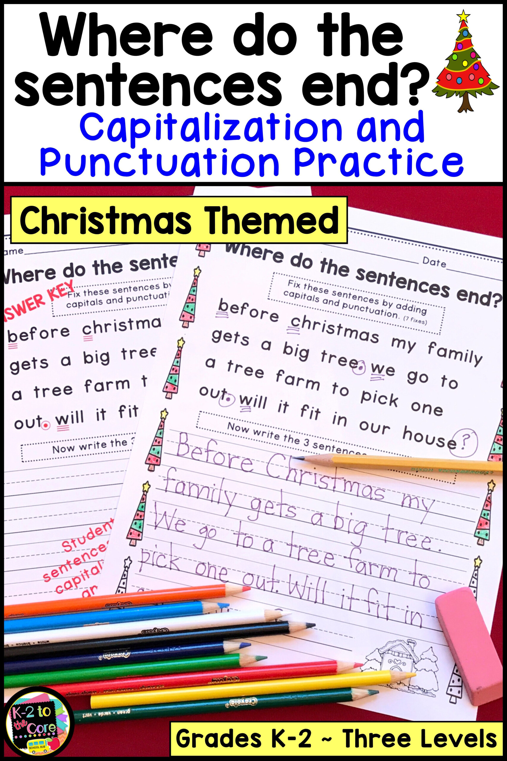 Christmas Capitalization And Punctuation Practice Worksheets