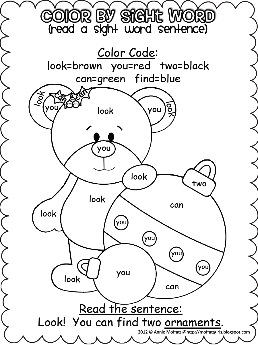 Christmas Colorsight Word Sentences (Pre-Primer) | Sight