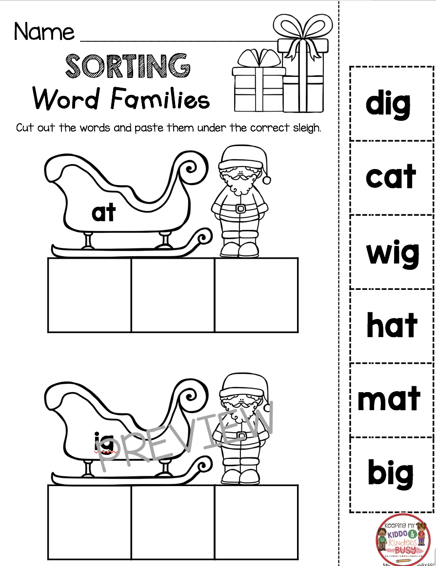 Christmas Cvc Words - Freebies - Kindergarten And First