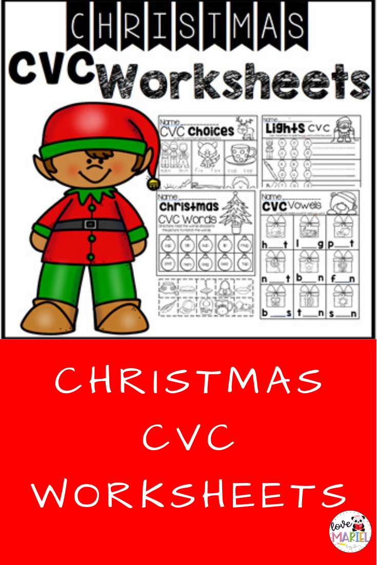 Christmas Cvc Worksheets | Cvc Worksheets, Cvc Words