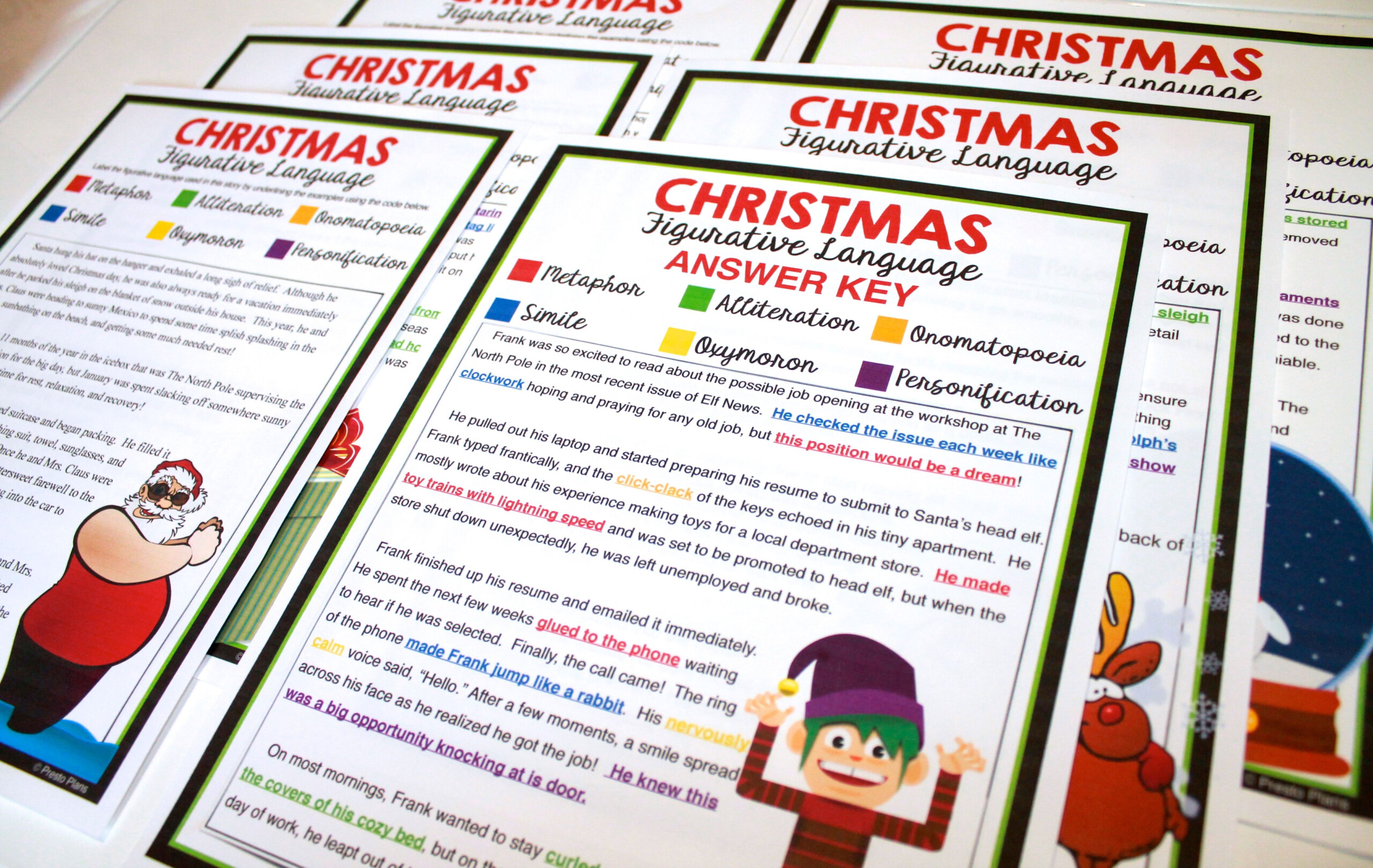 Christmas Figurative Language - 5 Stories | Figurative