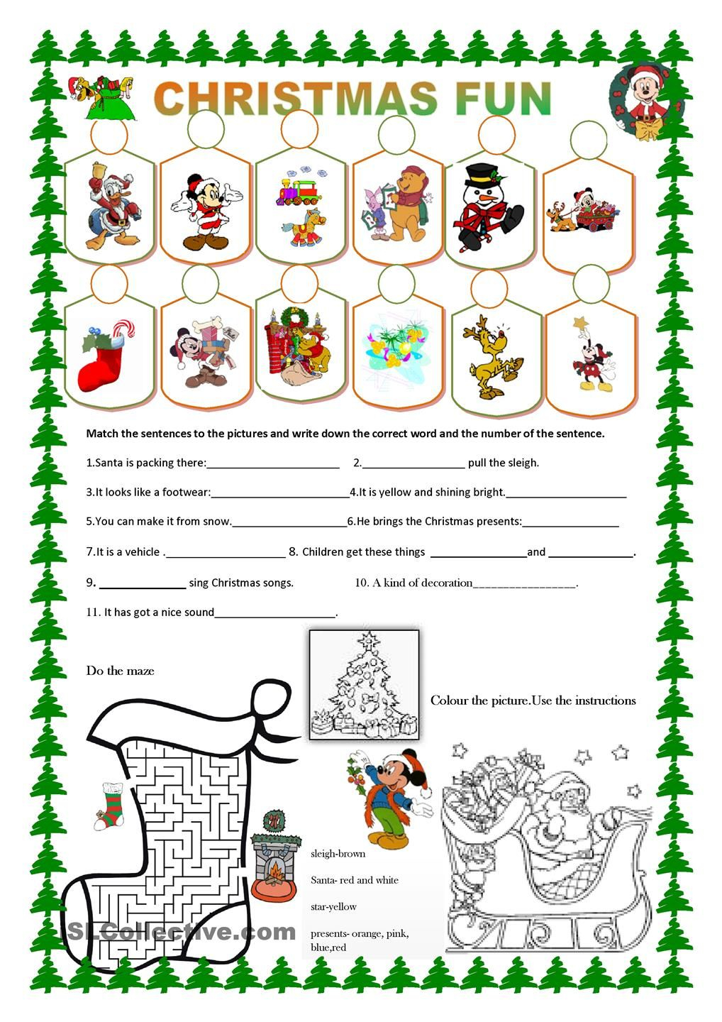 Christmas Fun | Christmas Worksheets, Christmas School