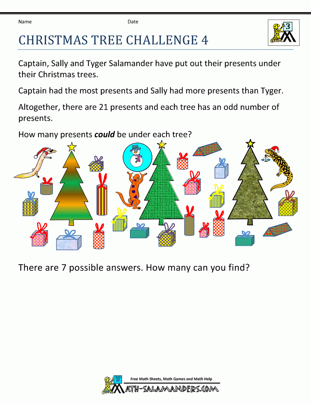 Free Printable Christmas Worksheets 3rd Grade