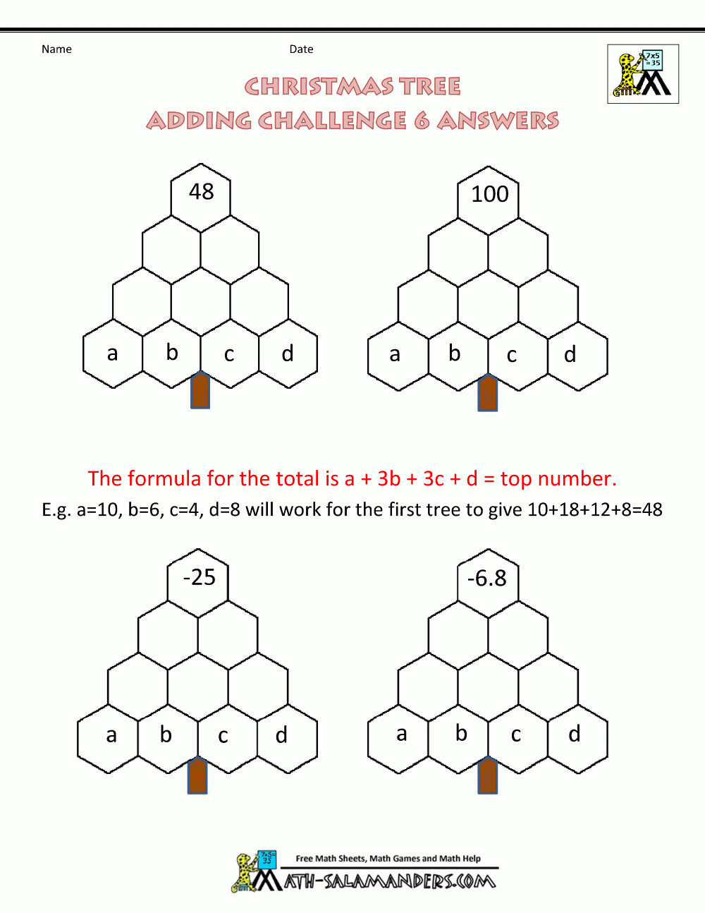 Christmas Math Worksheets (Harder)