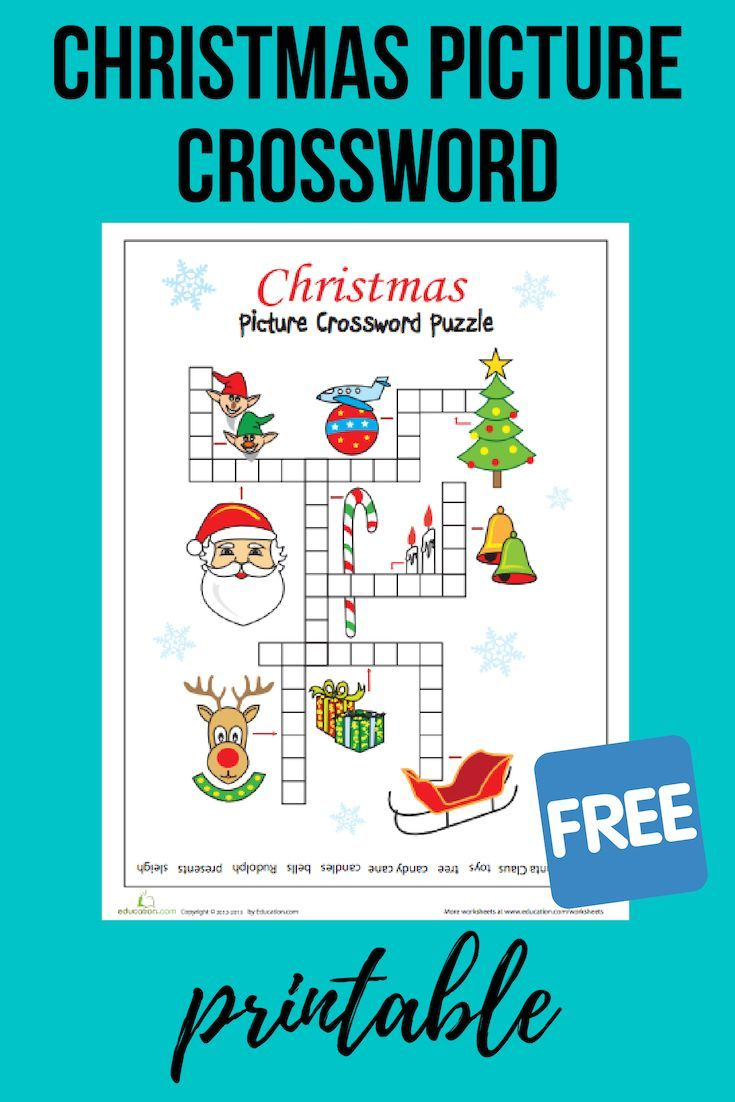 Christmas Picture Crossword | Worksheet | Education