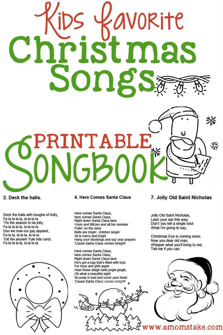 Christmas Songs For Kids - Free Printable Songbook! - A