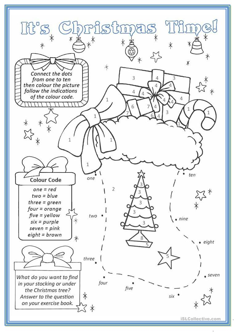 Christmas Stocking - English Esl Worksheets For Distance