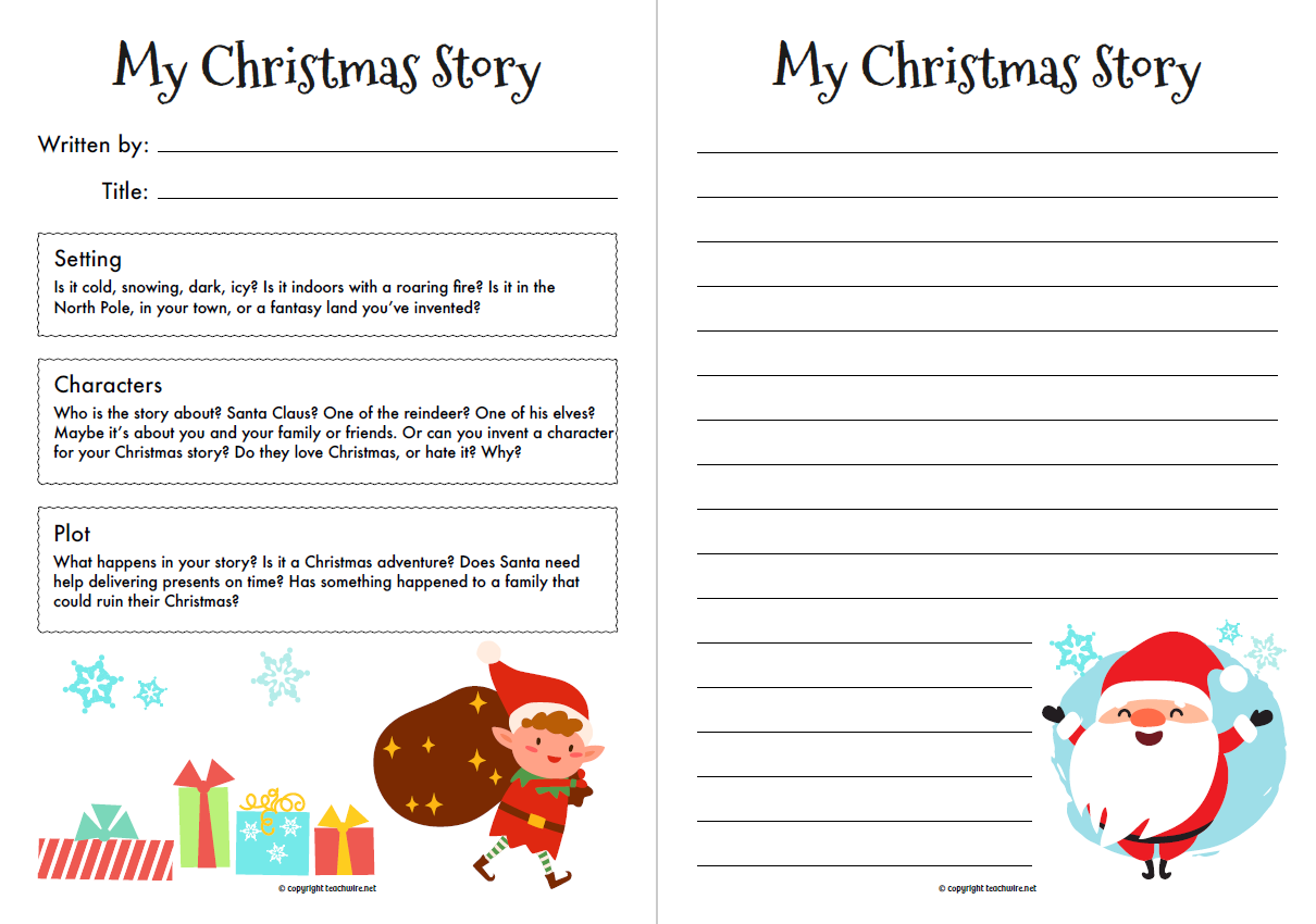 Christmas Story Starter Worksheet For Ks1 And Ks2 English