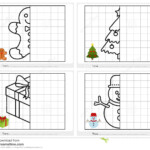 Christmas Theme Activity Sheet Symmetrical Stock Vector
