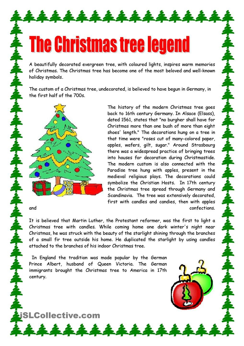 Christmas Tree | Christmas Reading Comprehension, Christmas