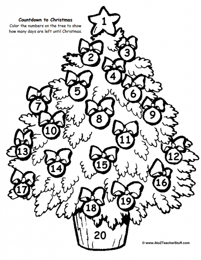 Christmas Tree Countdown Printable | A To Z Teacher Stuff