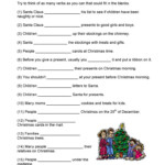 Christmas Verbs - English Esl Worksheets For Distance