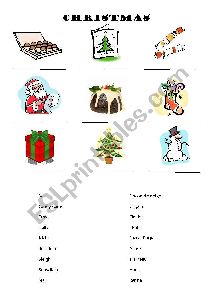 Christmas Vocabulary - Esl Worksheetalexsimpo