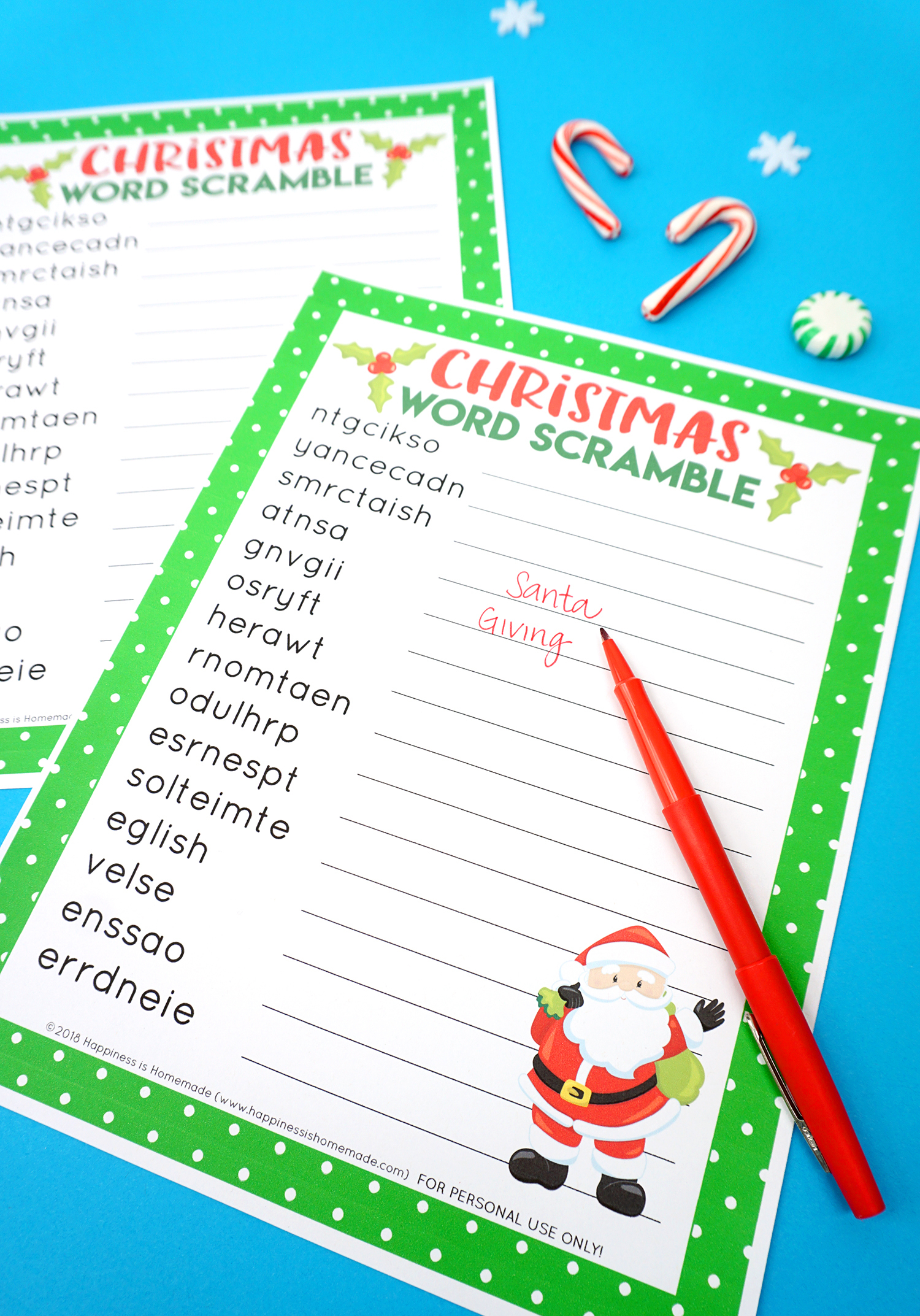 Christmas Word Scramble Worksheets With Answers | Printable