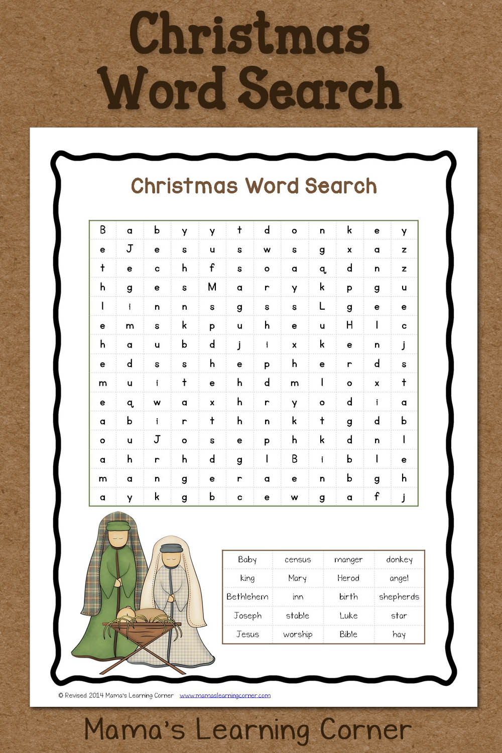 Christmas Word Search: Free Printable - Mamas Learning Corner