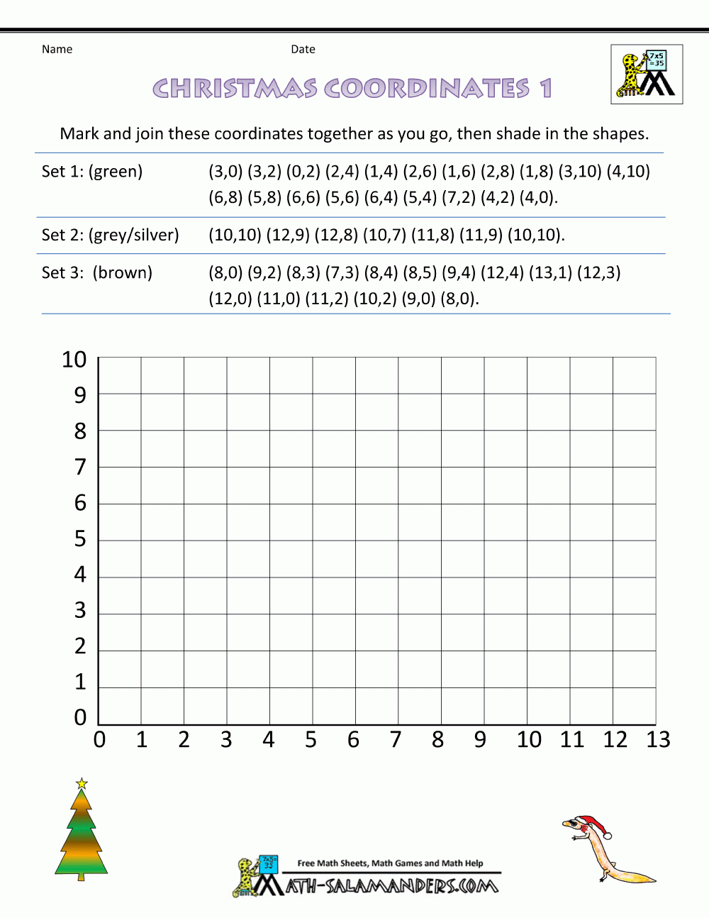 Coordinate Worksheets