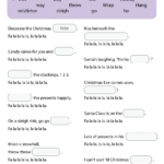 Decorate The Christmas Tree Worksheet - Fill In The Blanks