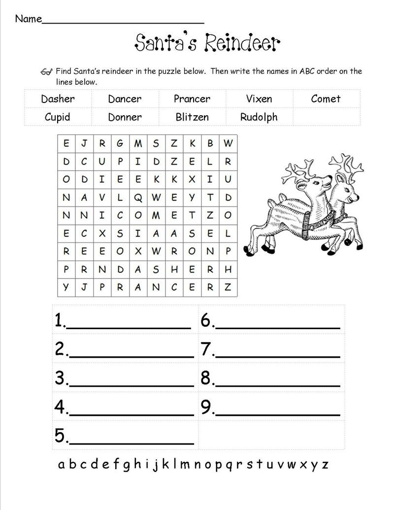 Easy Word Search Puzzles To Print | Christmas Worksheets