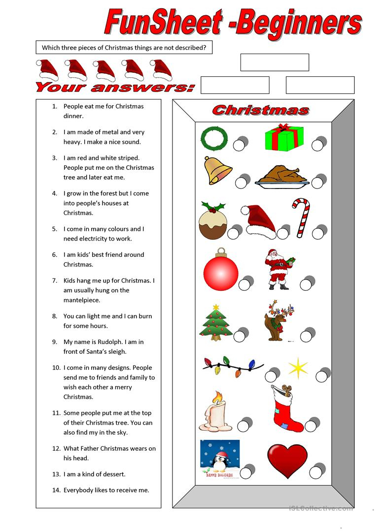 English Esl Christmas Worksheets - Most Downloaded (1028