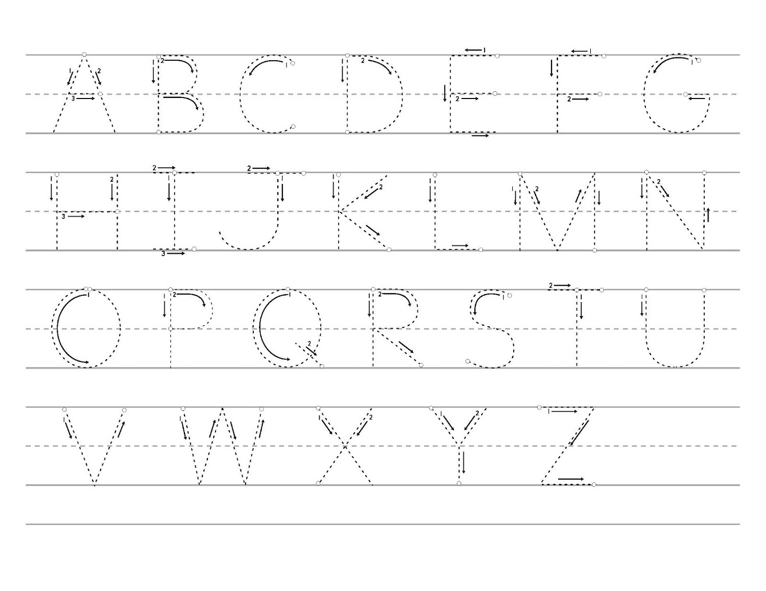 Free Alphabet Tracings Traceable Letters For Preschoolers