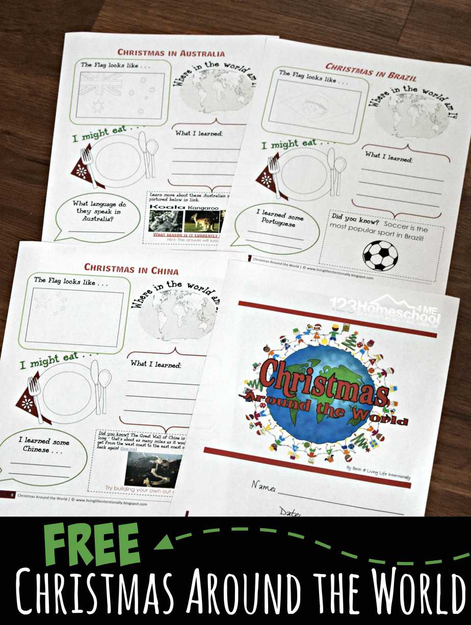 Free Christmas Around The World Worksheets For Kids + Activities