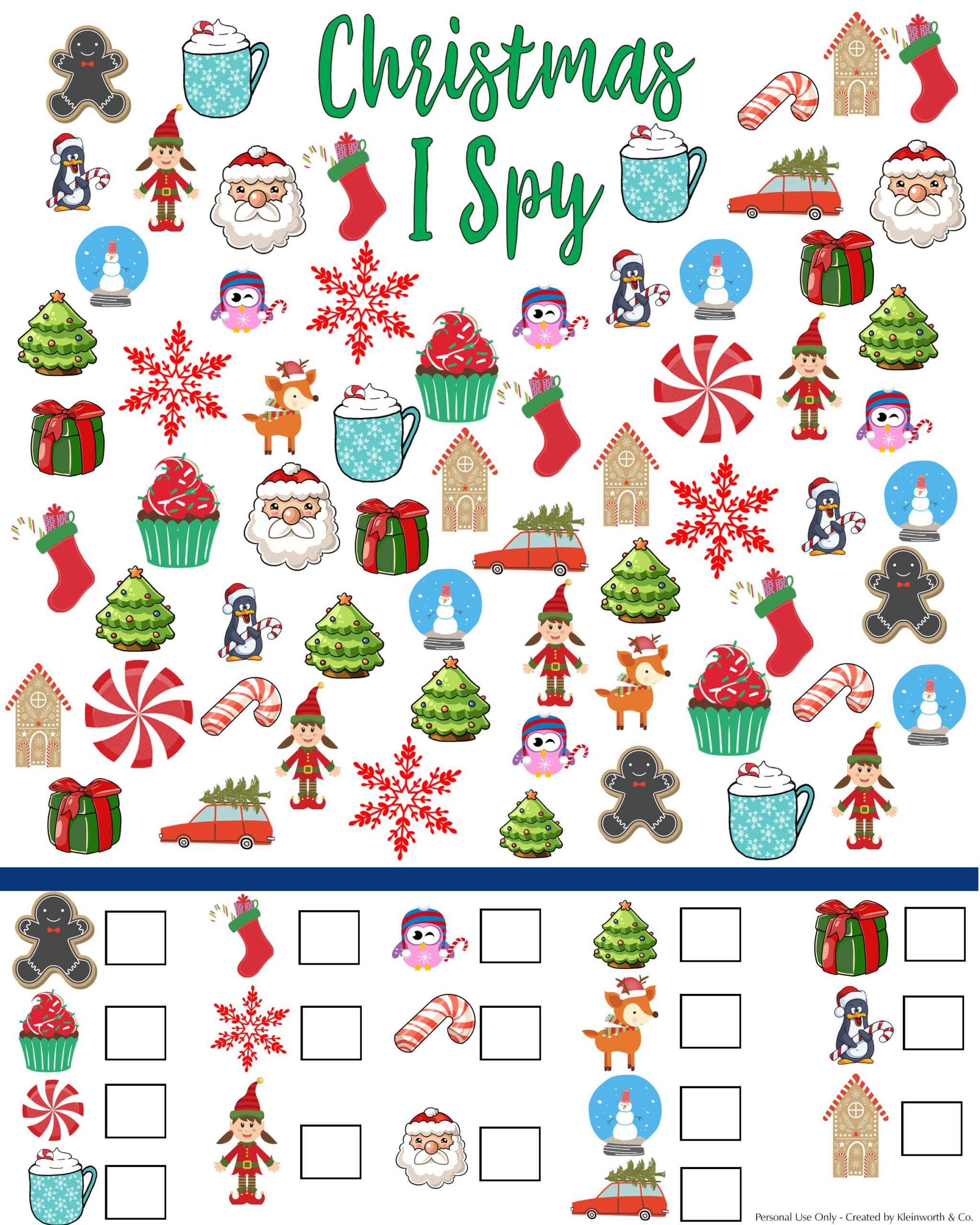 Free Christmas I Spy Printable - Kleinworth &amp;amp; Co