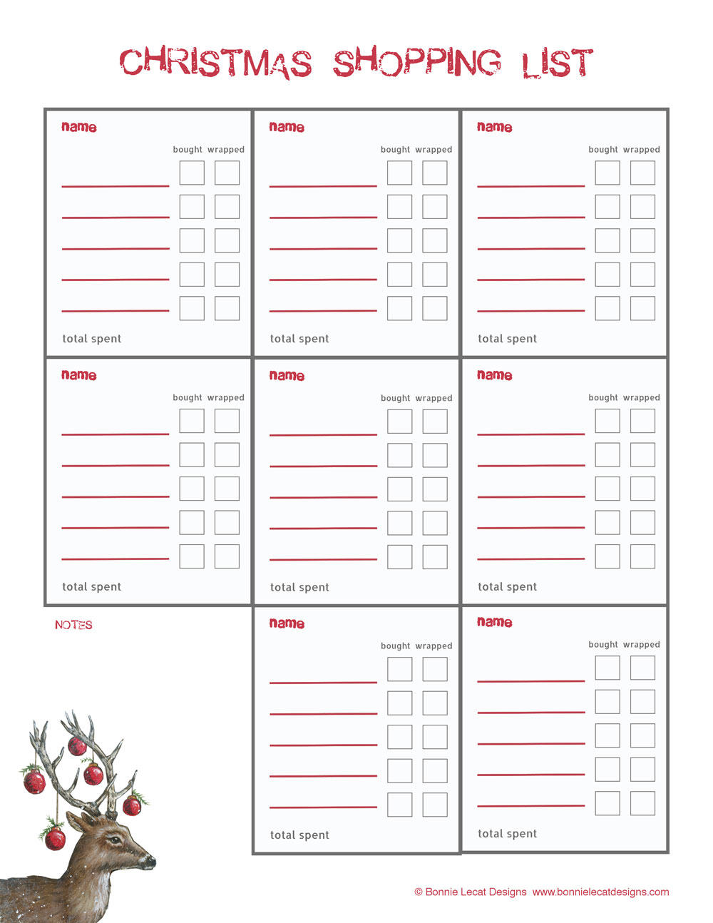 Free Christmas Printable Gift Planner