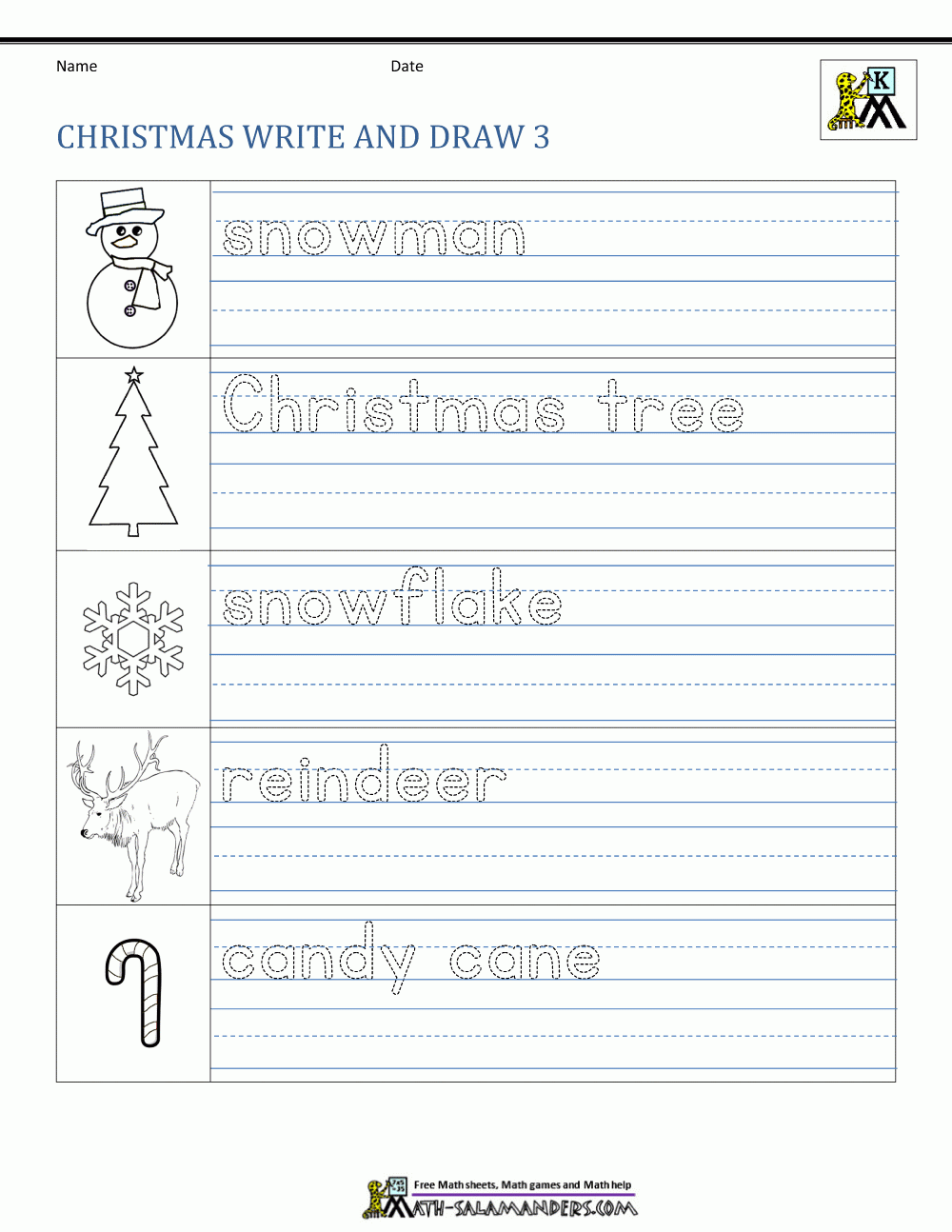 Free Christmas Worksheets For Kids