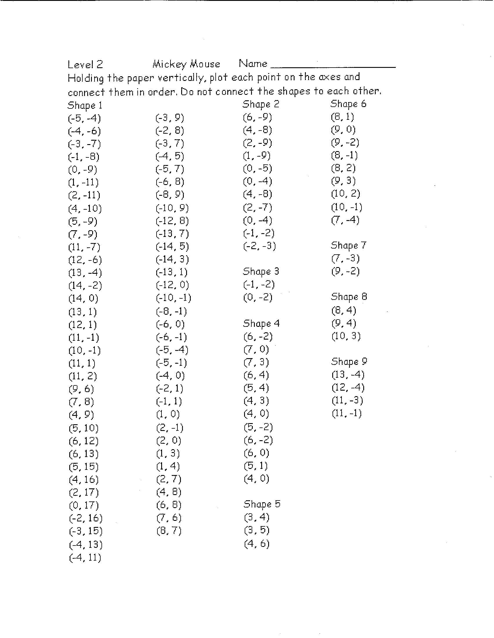 Free Coordinate Plane Pictures Worksheet - Free Printable