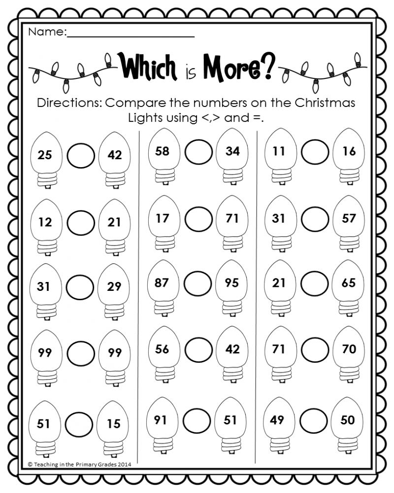 Free Printable Christmas Math Worksheets For 1St Grade In