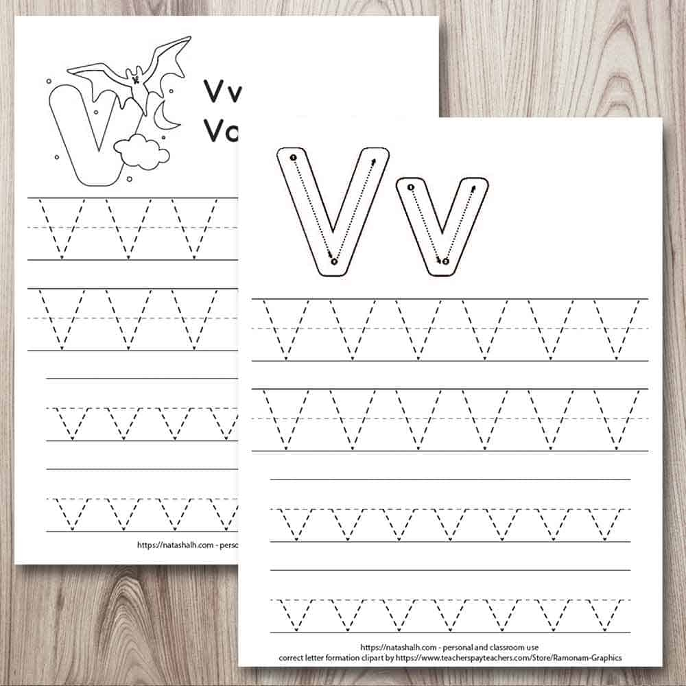 Free Printable Letter V Tracing Worksheets - The Artisan Life