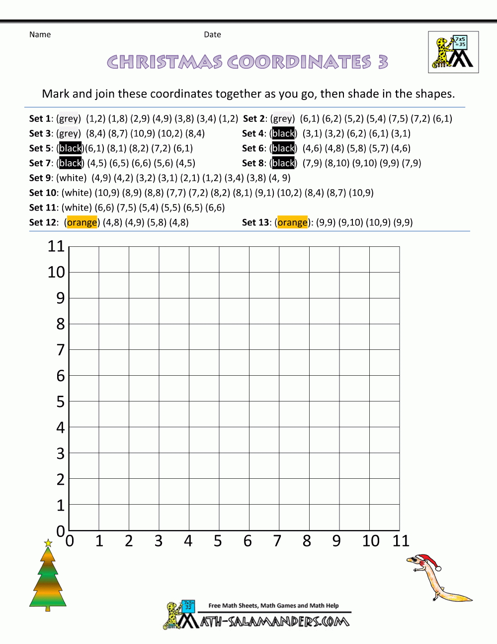 Fun Math Projects Christmas Coordinates 3 | Math Lesson