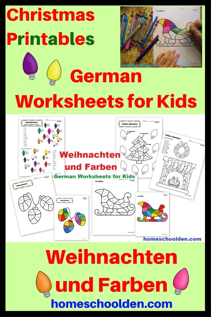 German Christmas Worksheets - Weihnachten Und Farben