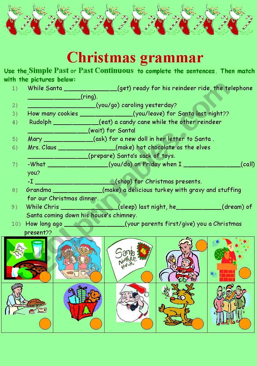 Grammar And Christmas - Esl Worksheetsofiateach