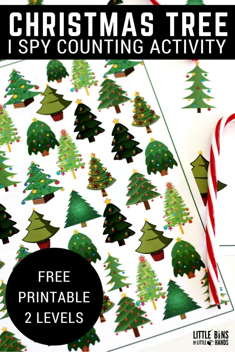 I Spy Christmas Tree Counting Math Activity For Kids