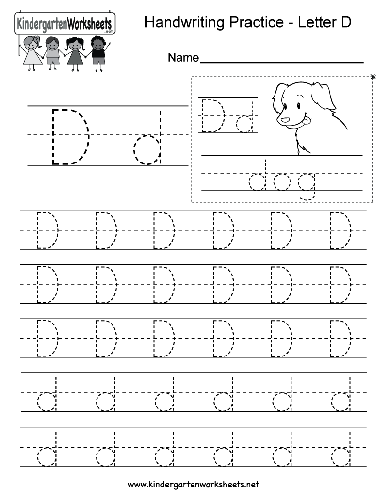 Letter D Writing Practice Worksheet. This Series Of