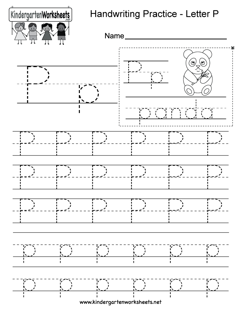 Letter P Writing Practice Worksheet - Free Kindergarten