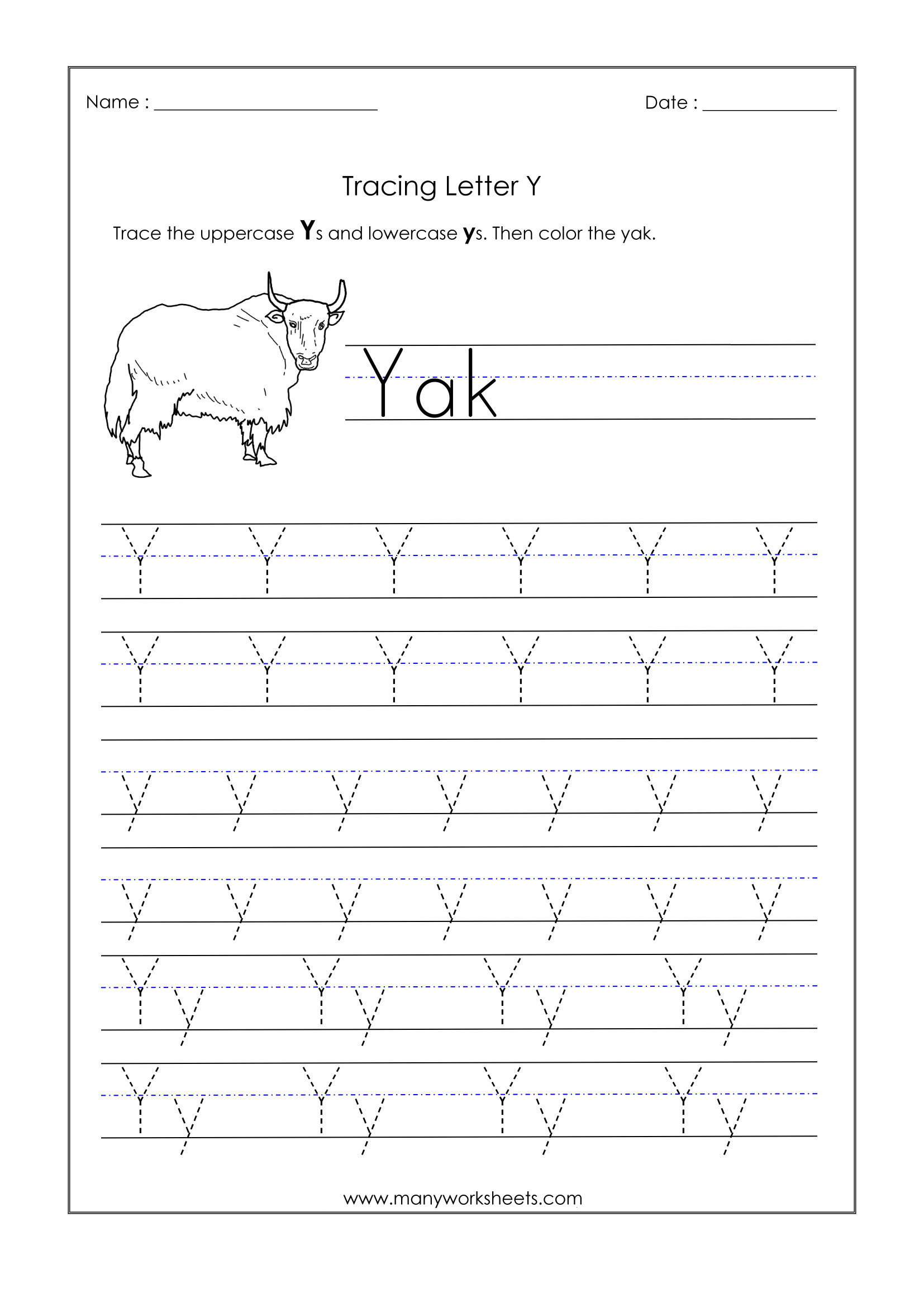 letter y tracing worksheets tracinglettersworksheetscom