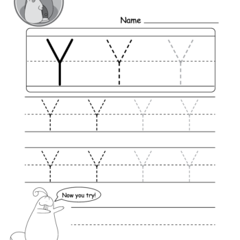 Letter Y Tracing Worksheets - TracingLettersWorksheets.com