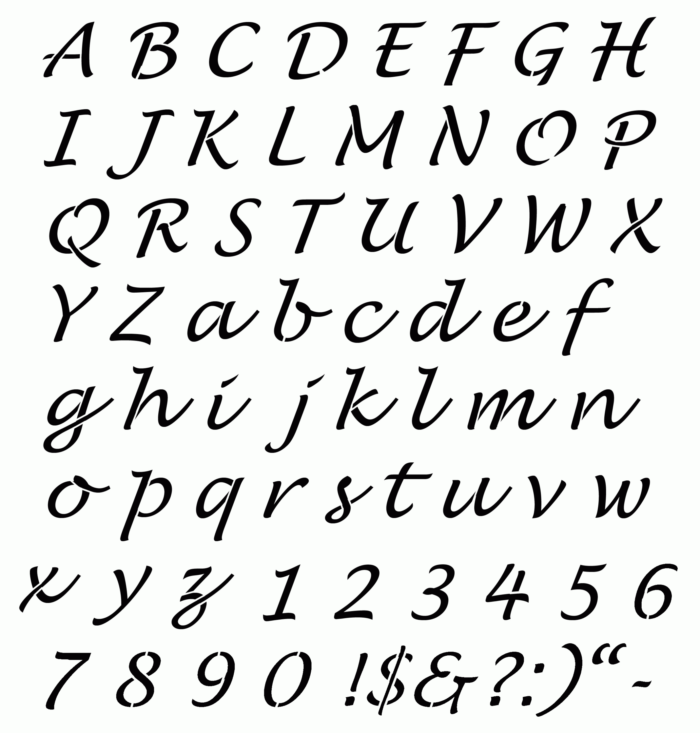 Lucinda Stencil | Alphabet Stencils, Free Stencils