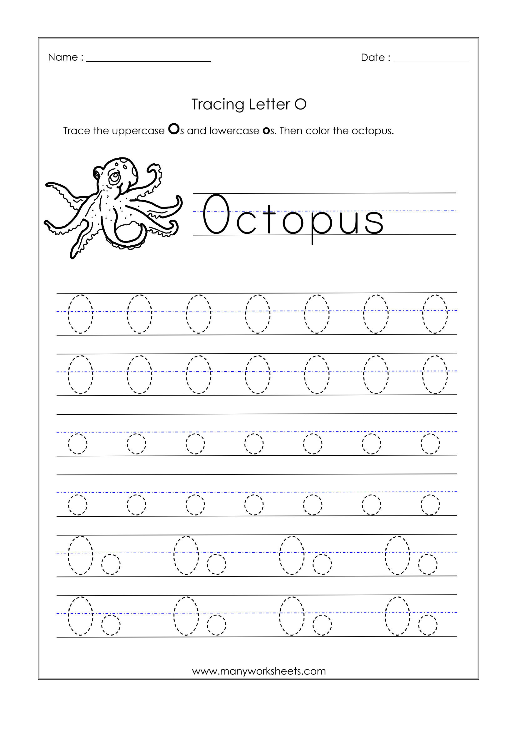 Math Worksheet : Letter O Tracingorksheet Excelent Lower