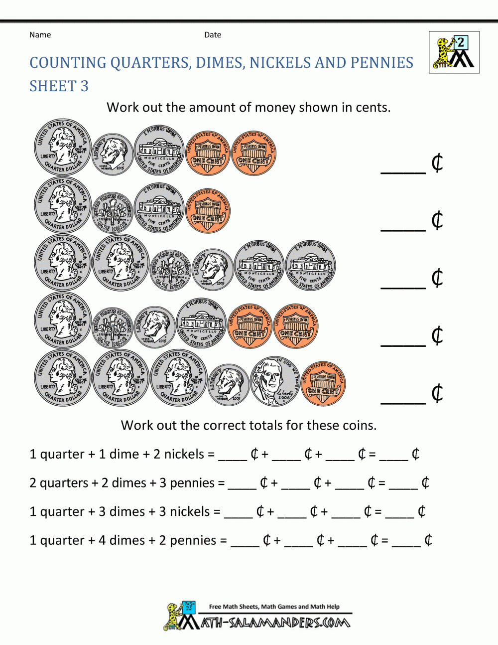 2nd Grade Printable Math Worksheets Free