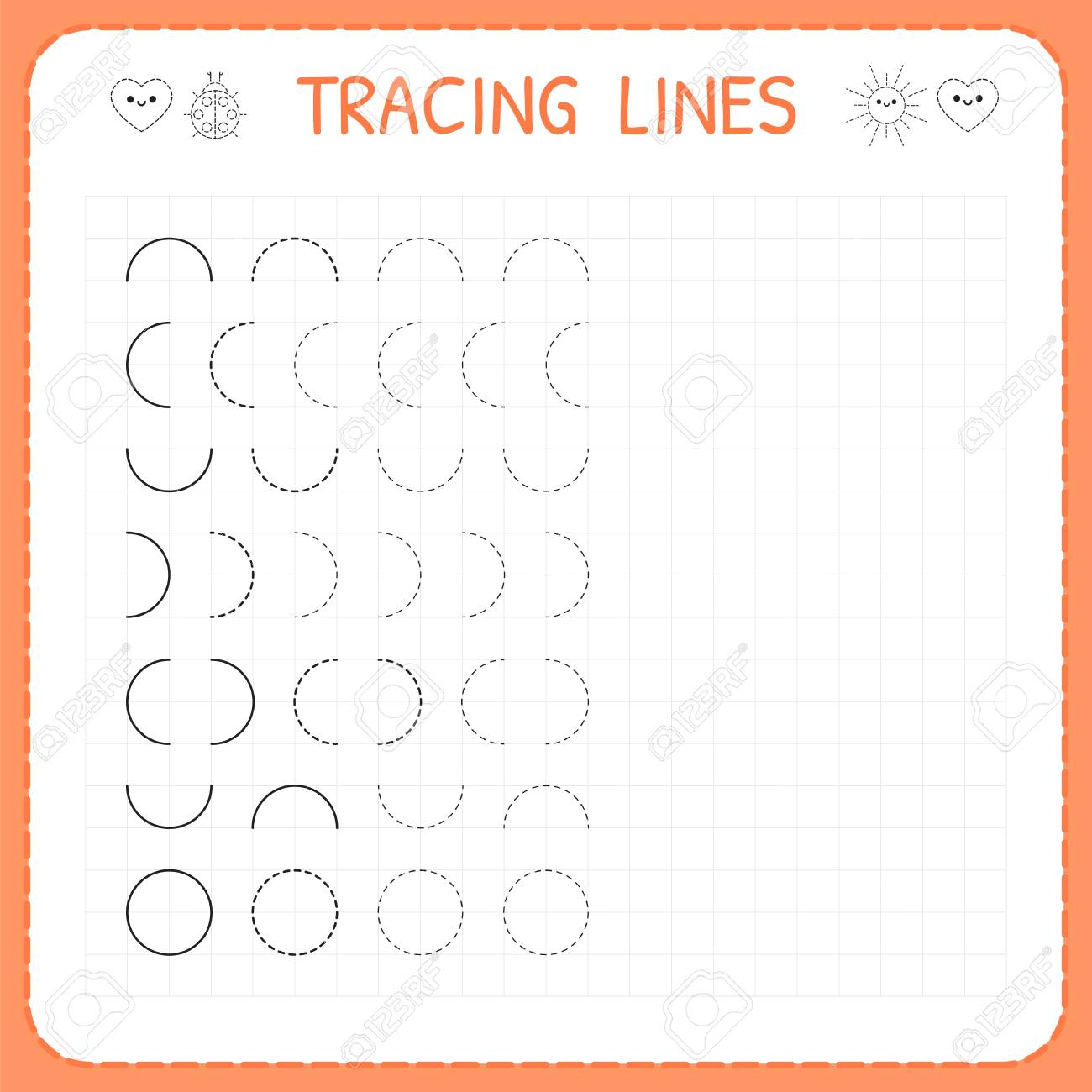 Math Worksheet : Tracing Lines Worksheet For Kids Basicing