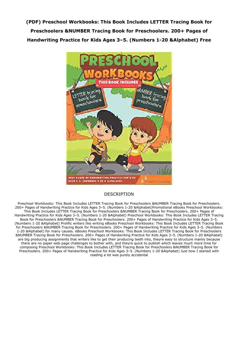 Pdf) Preschool Workbooks: This Book Includes Letter Tracing