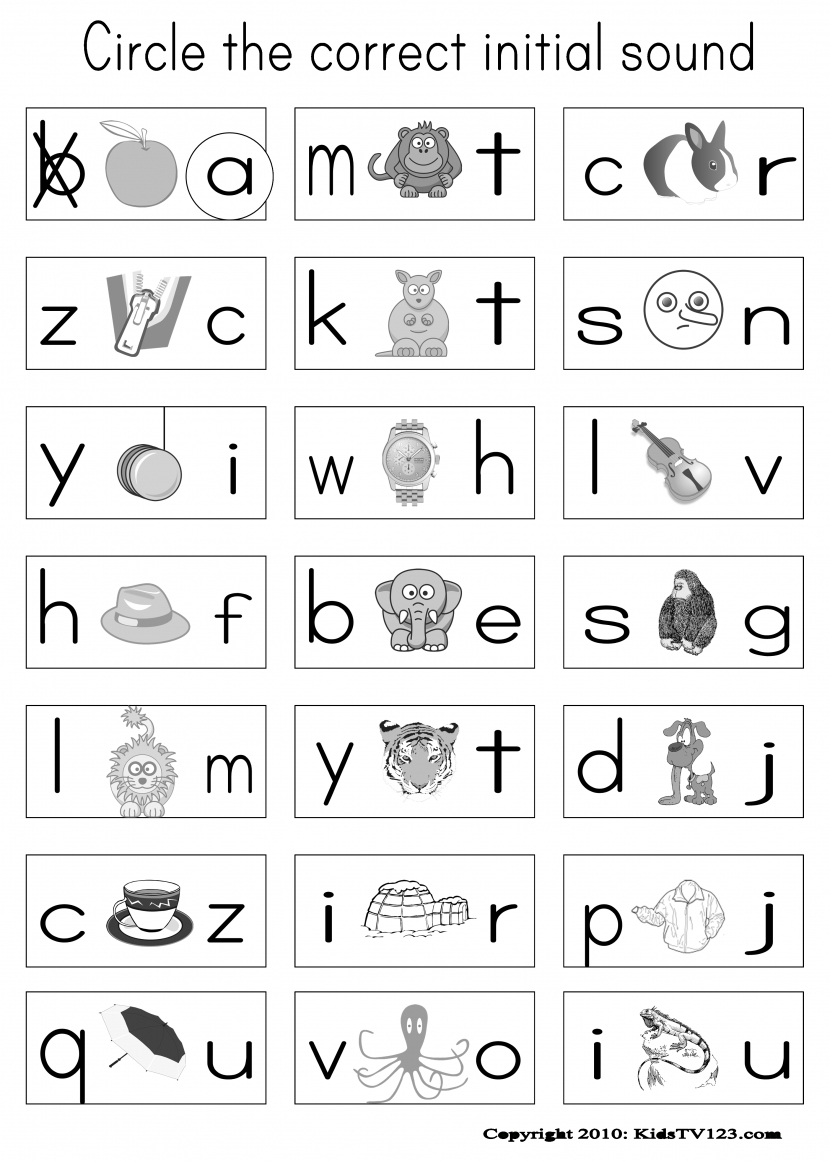 Phonics Worksheets For Kindergarten Free Koogra Throughout