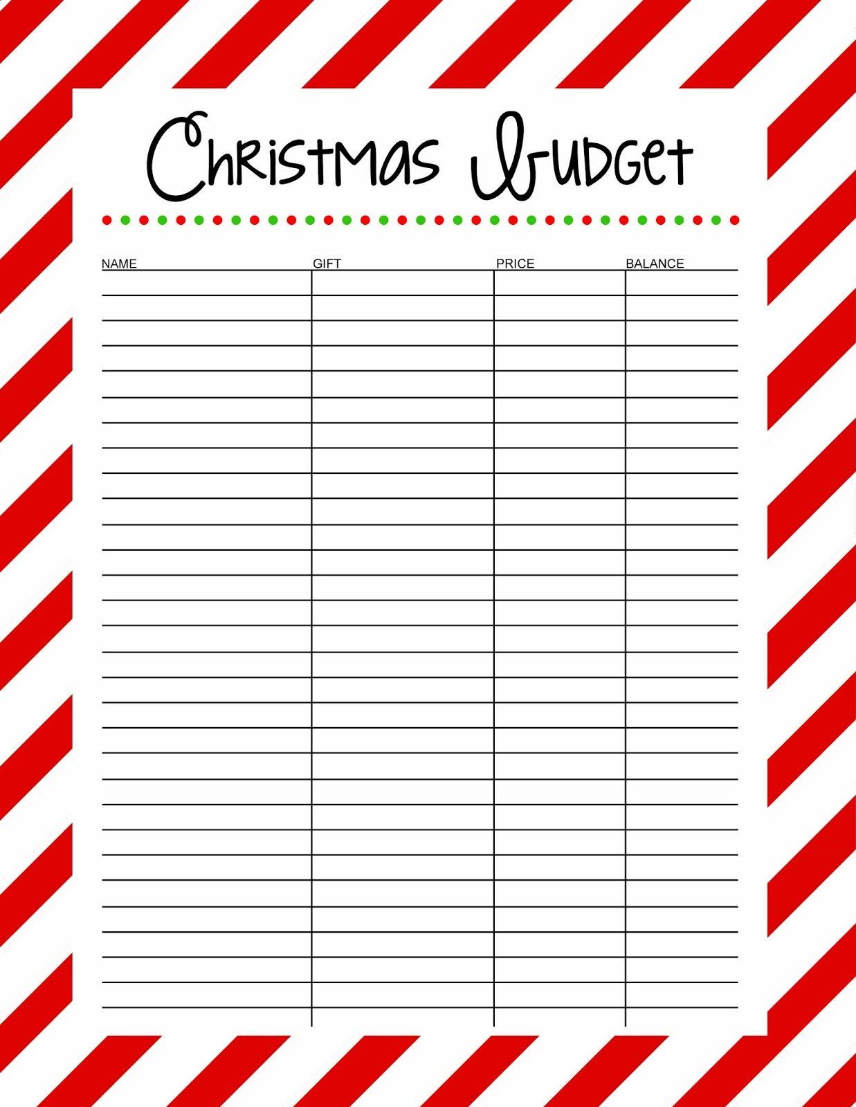 christmas budget planner