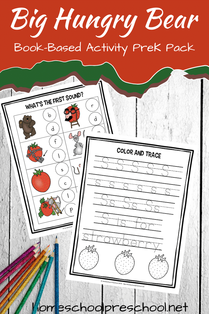 Printable Big Hungry Bear Activities For Preschoolers