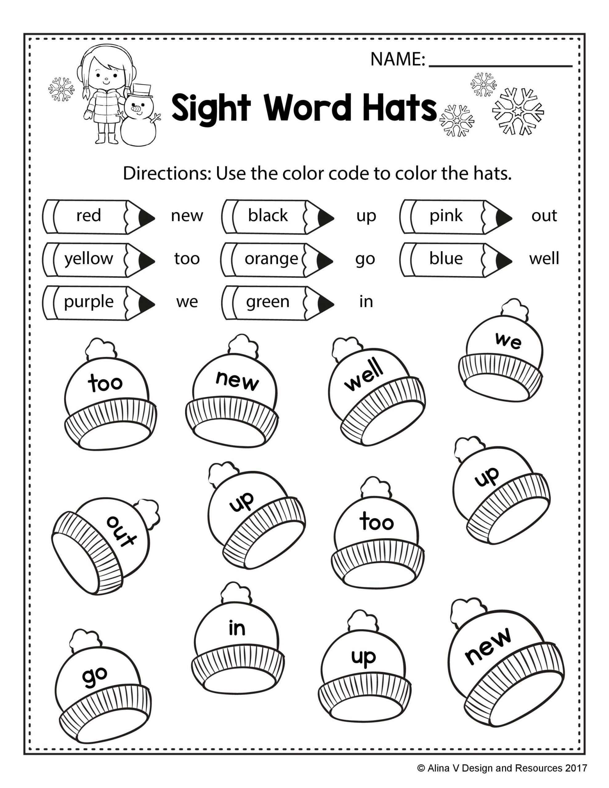 Printable Coloringnes Sight Word Sheets Kinda Hard Free